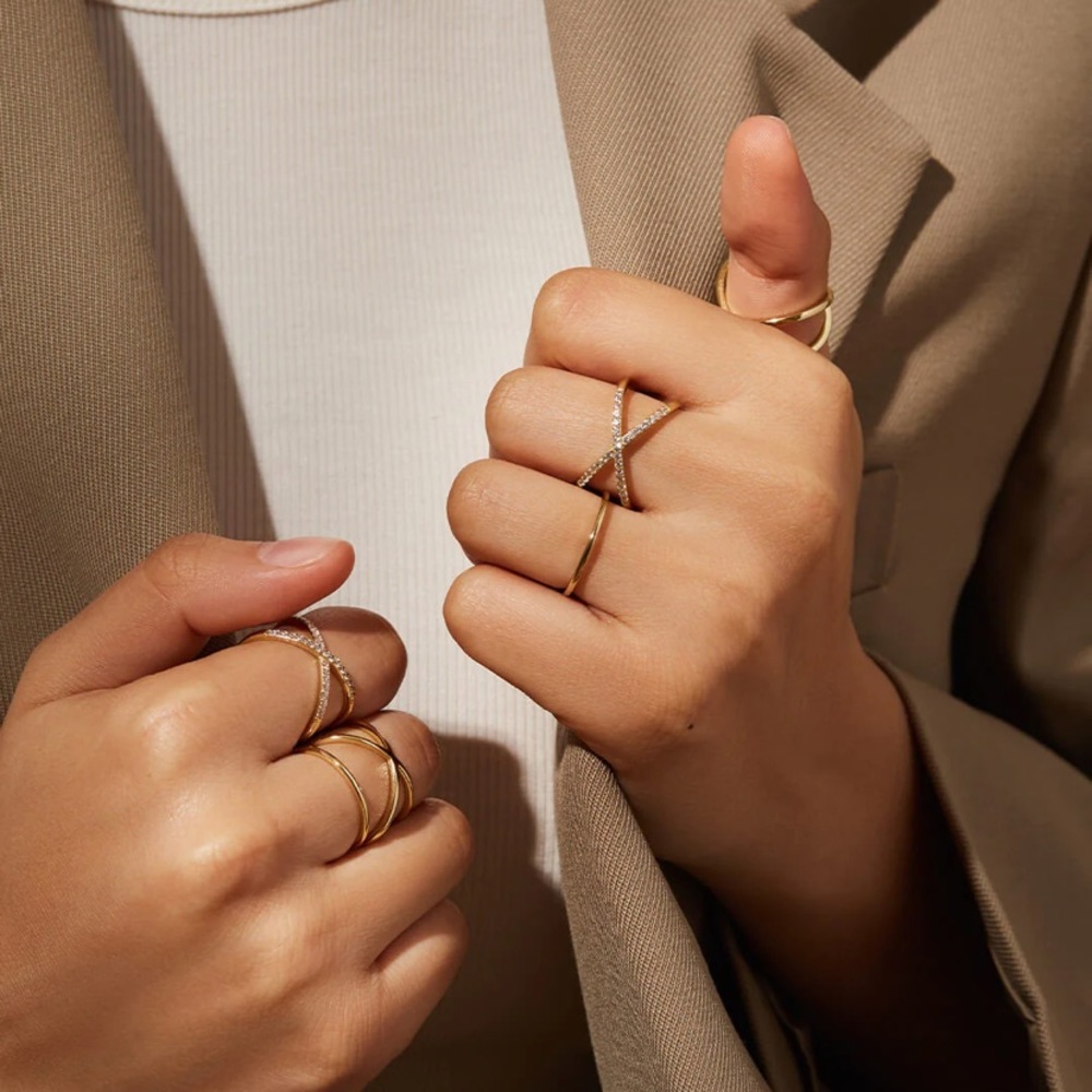 Rose Gold X Ring